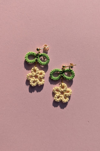 Hanging Daisy Leaf Studs
