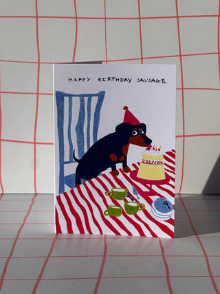 Happy Birthday Sausage Greetings Card