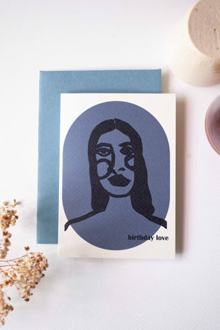 Portrait Birthday Love Greeting Card
