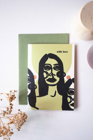 Portrait With Love Greeting Card