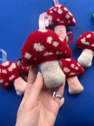 Lambswool Mushroom Hanging decoration