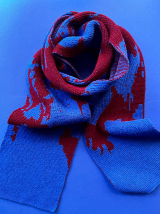 Abstract lambswool Knitted Scarf