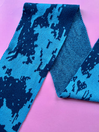 Abstract lambswool Knitted Scarf