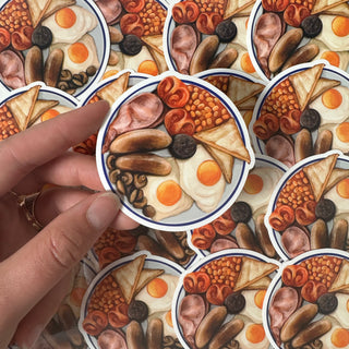 full english breakfast vinyl sticker