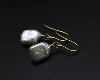 Square Baroque 9ct Gold Earrings