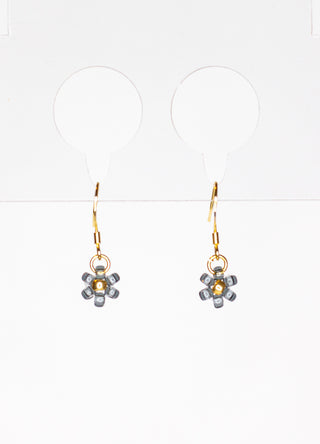 Black/Gold Flower Earrings