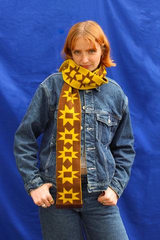 Wonky Patchwork Lambswool skinny Scarves