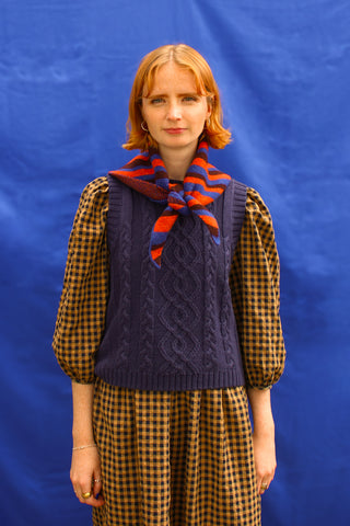 Striped Lambswool Triangle Scarf
