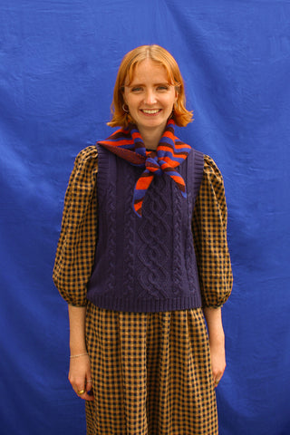 Striped Lambswool Triangle Scarf