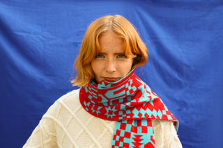 Reversible Patchwork Lambswool Scarf