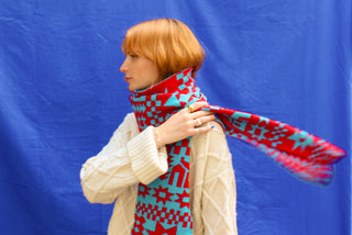 Reversible Patchwork Lambswool Scarf