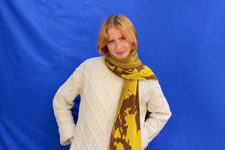 Abstract lambswool Knitted Scarf