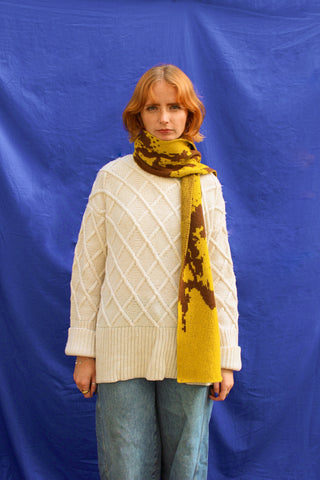 Abstract lambswool Knitted Scarf