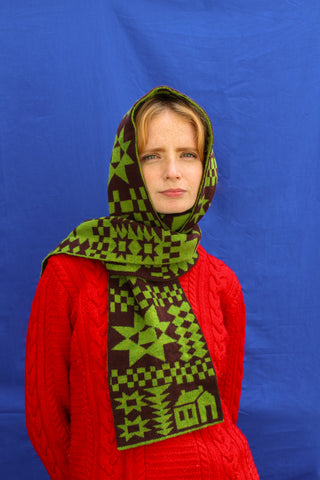 Reversible Patchwork Lambswool Scarf