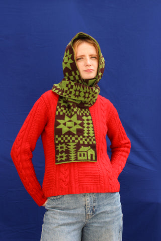 Reversible Patchwork Lambswool Scarf