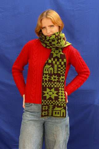 Reversible Patchwork Lambswool Scarf