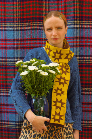 Wonky Patchwork Lambswool skinny Scarves