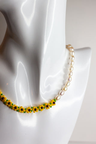 Sunflower Freshwater Pearl Necklace