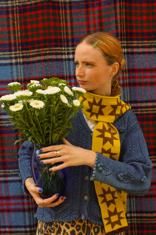 Wonky Patchwork Lambswool skinny Scarves