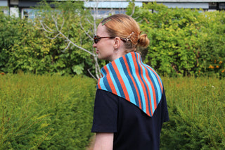 Striped Lambswool Triangle Scarf