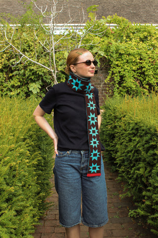Wonky Patchwork Lambswool skinny Scarves