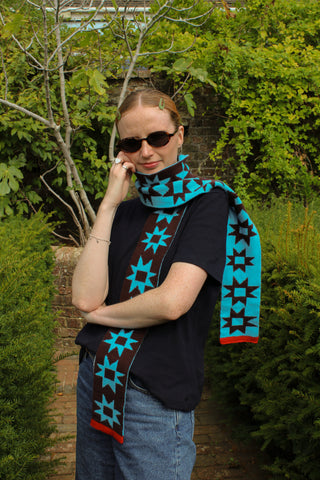 Wonky Patchwork Lambswool skinny Scarves