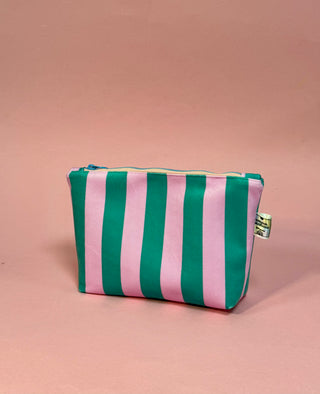 Pink & Teal Velvet cosmetic bag