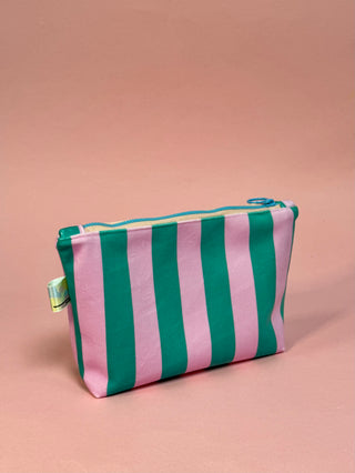 Pink & Teal Velvet cosmetic bag