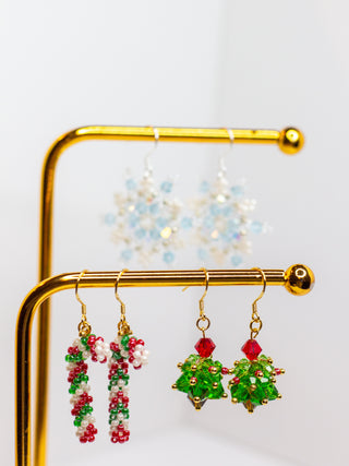 Christmas Candy Cane Twist Earrings