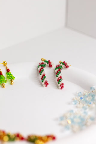 Christmas Candy Cane Twist Earrings