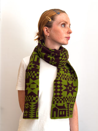 Reversible Patchwork Lambswool Scarf