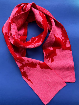 Abstract lambswool Knitted Scarf
