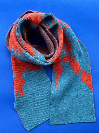 Abstract lambswool Knitted Scarf