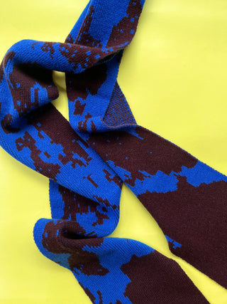 Abstract lambswool Knitted Scarf