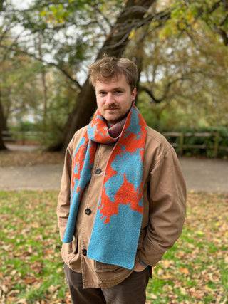 Abstract lambswool Knitted Scarf