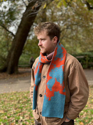 Abstract lambswool Knitted Scarf