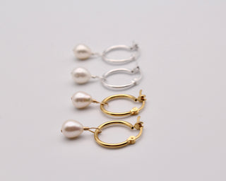 Classic Pearl Hoops
