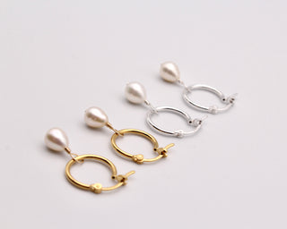 Classic Pearl Hoops