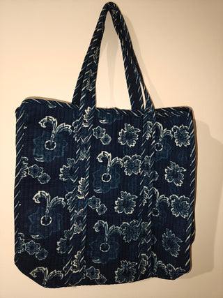 Indigo Floral Tote