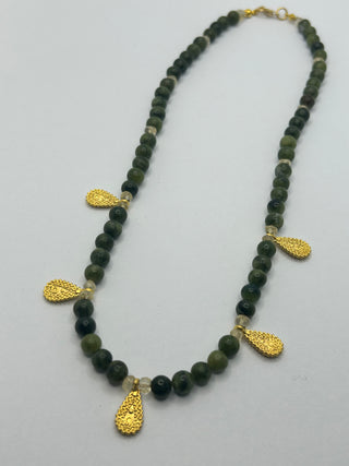 Jade & Gold Charm Necklace