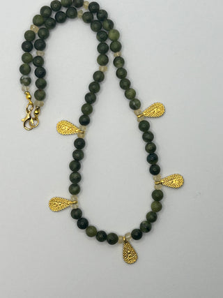 Jade & Gold Charm Necklace