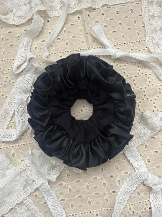 Jet Black Silky Scrunchie