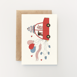 Just Married Greetings Card
