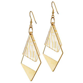 Lemon Drizzle & Brass Triangle Earrings