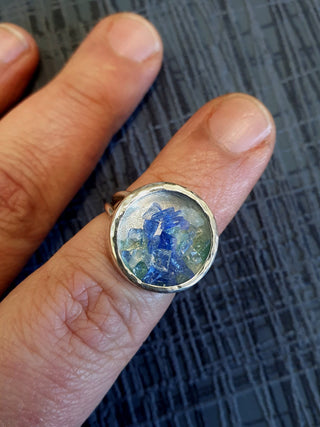 Kaleidoscope Ring - Blue & Green Size L