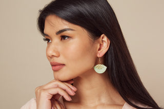 Jade & Brass Sunset Earrings - Small