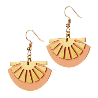 Peach & Brass Sunset Earrings
