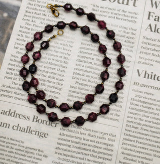 Lantern Garnet & Hematite Necklace