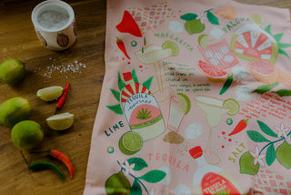 Margaritas organic cotton tea towel