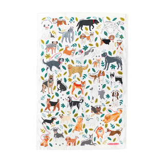 Dogs organic cotton tea towel